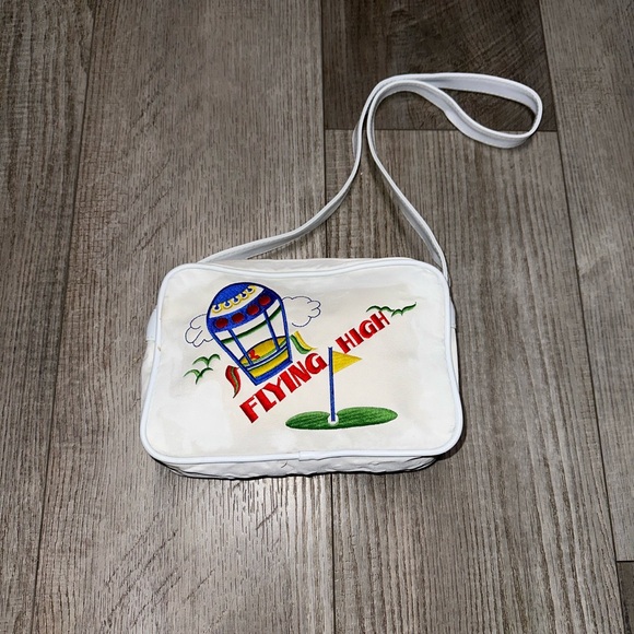 Vintage BJ Designs bag purse hot air balloon white golf bag tee 18th hole - Picture 6 of 6